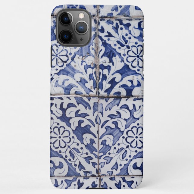 Portugiesische Tiles - Azulejo Blau und Weiße Flor iPhone Hülle (Rückseite)