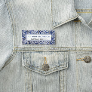 Portugiesische Tiles - Azulejo Blau und Weiße Flor Namensschild