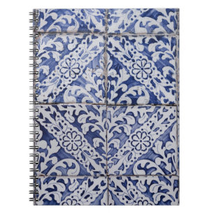 Portugiesische Tiles - Azulejo Blau und Weiße Flor Notizblock