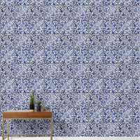 Portugiesische Tiles - Azulejo Blau und Weiße Flor