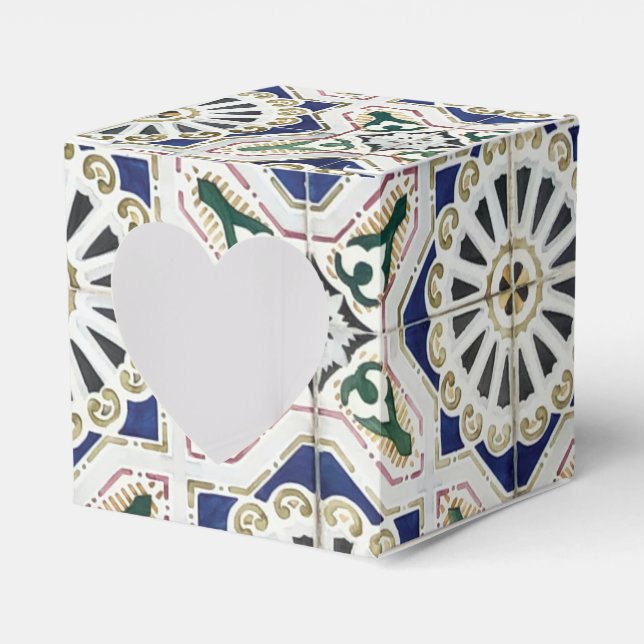 Portugiesische Tiles - Azulejo - farbenfrohe Geome Geschenkschachtel (Vorderseite)