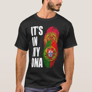 Portugiesische und kirgisische Mix-DNA-Flagge T-Shirt