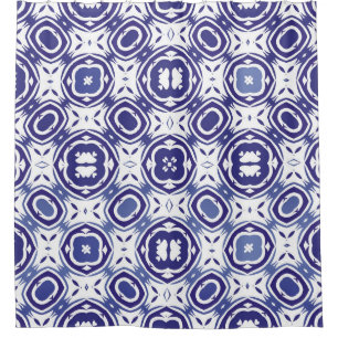 Portugiesische Vintage Azulejo-Fliesen. Minimale B Duschvorhang