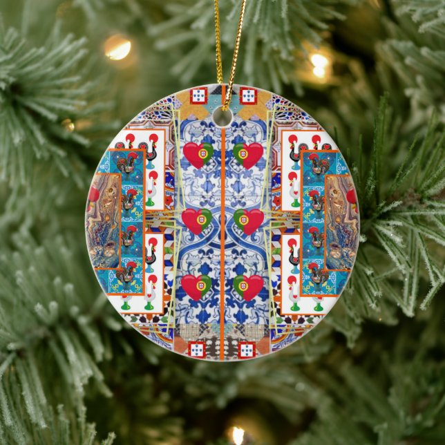 Portugiesische Volkskunst Keramik Ornament (Baum)