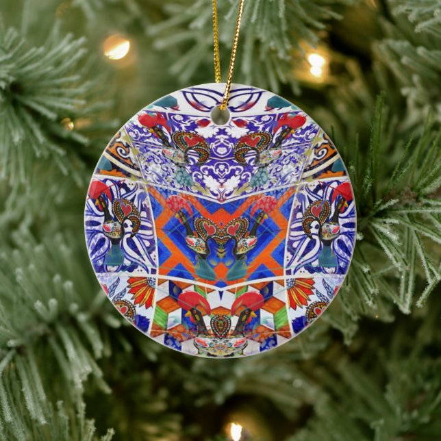 Portugiesische Volkskunst Keramik Ornament (Baum)