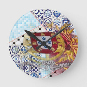 Portugiesische Volkskunst Runde Wanduhr