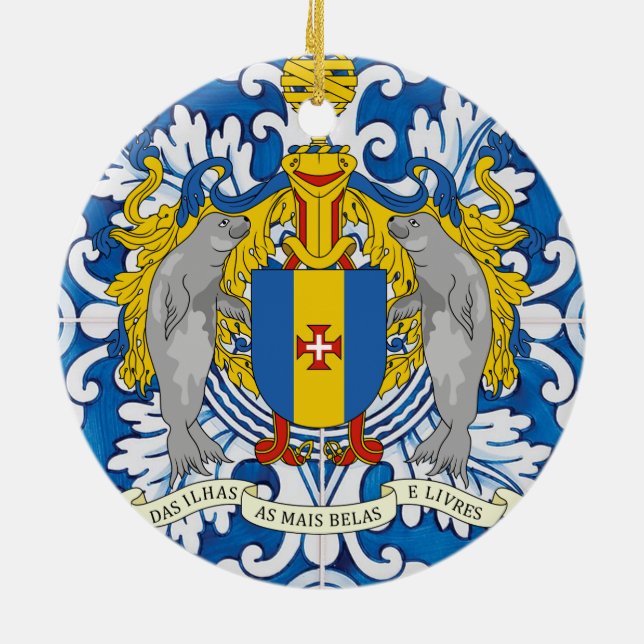 Portugiesische Volksmusik auf Madeira Keramik Ornament (Hinten)