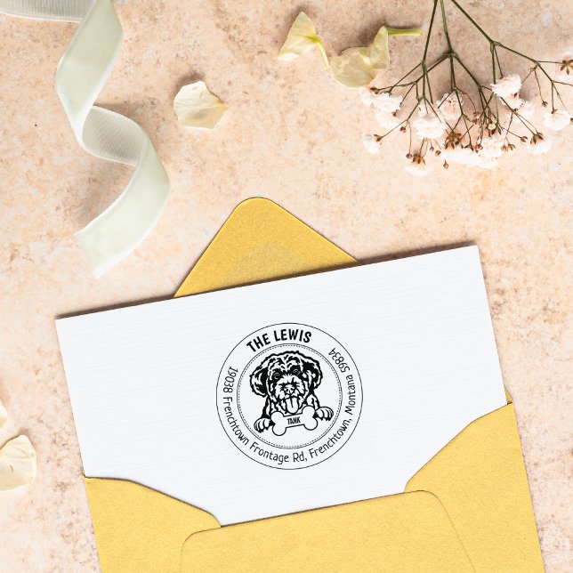 Portugiesische Wasser-Hund-Rücksendeadresse Gummistempel (Von Creator hochgeladen)