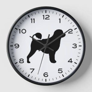 Portugiesische Wasser-Hund-Silhouette Uhr