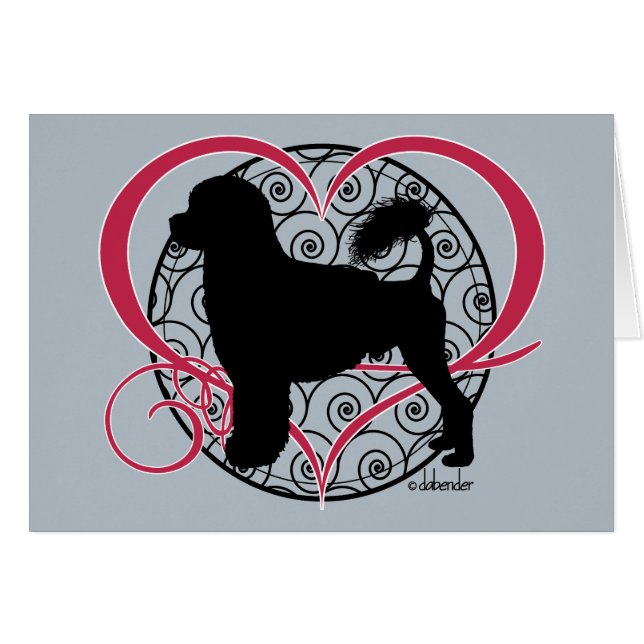 Portugiesische Wasser-Hundelöwe-Herz-Wellen (Vorderseite (Horizontal))