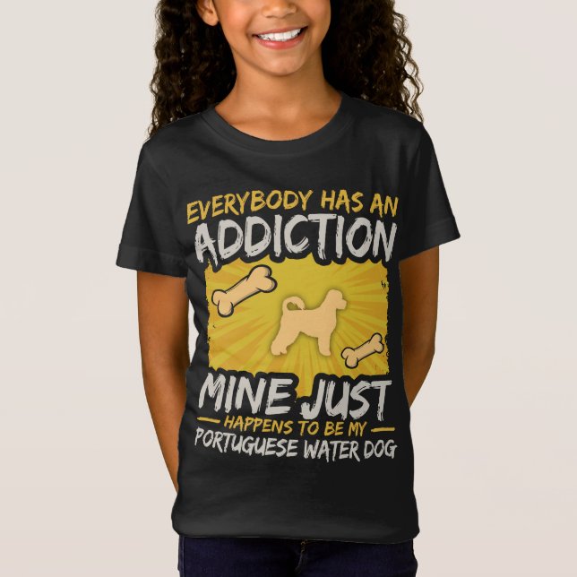Portugiesische Wasser-Hundelustige Hundesucht T-Shirt (Vorderseite)