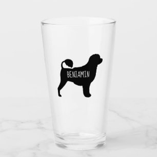 Portugiesische Wasser-HundeSilhouette Glas