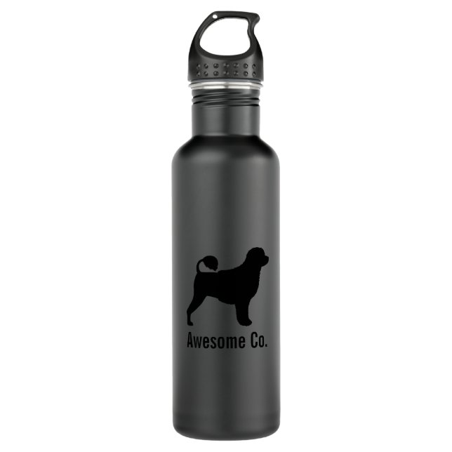 Portugiesische Wasser-HundeSilhouette mit Trinkflasche (Vorderseite)