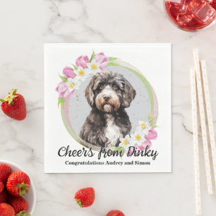 Portugiesische Wasserhund-Hochzeitsservietten mit  Serviette