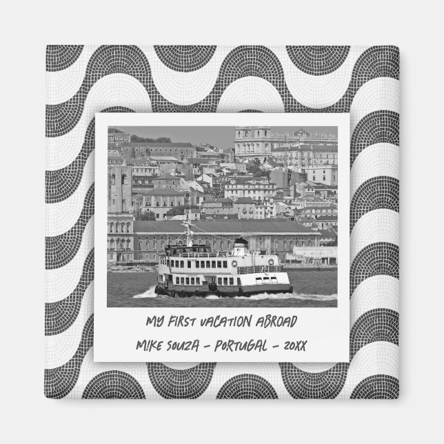 Portugiesische Wellen Kopfstein Erster Urlaub Magnet (Vorne)