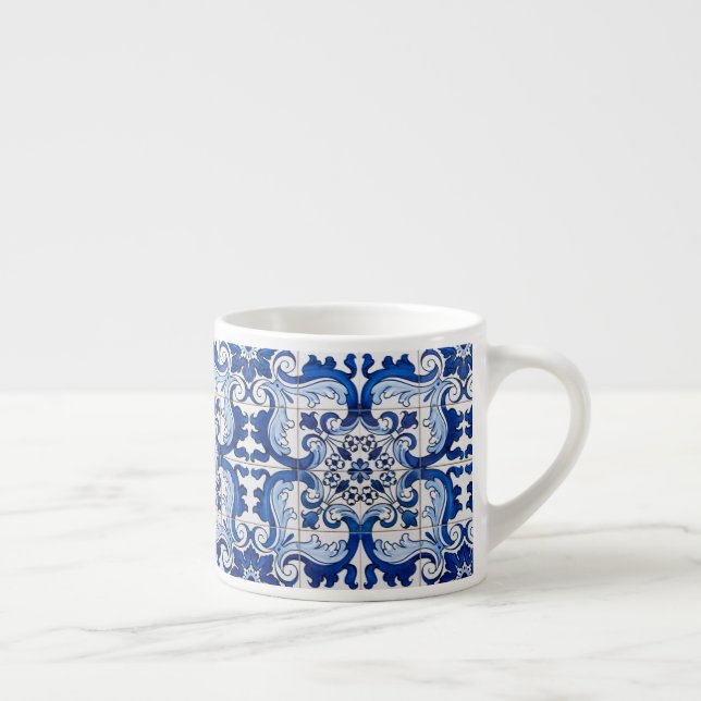 Portugiesischer Azulejo Pattern Trinkbehälter Espressotasse (Rechts)
