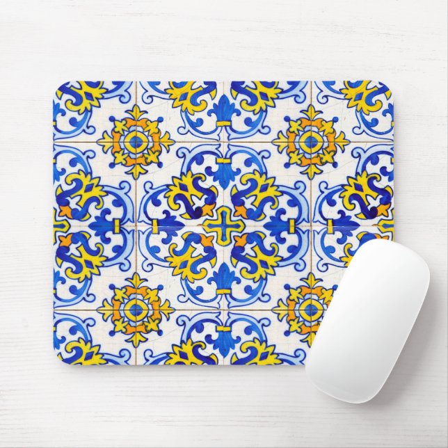 Portugiesischer Azulejo Tile Mosaic Computer Mousepad (Mit Mouse)