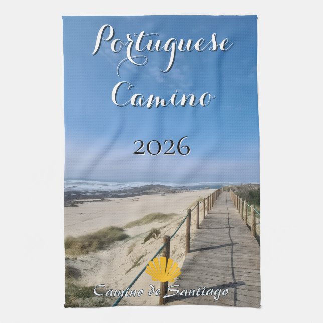 Portugiesischer Camino 2026  Geschirrtuch (Vertikal)