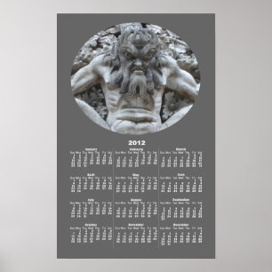 Portugiesischer Gargoyle-Kalender ~ Druck Poster
