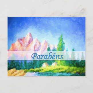 Portugiesischer Geburtstag Pink Mountain Postcard Postkarte