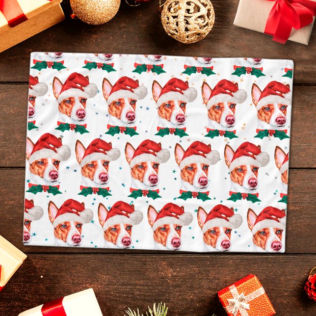 Portugiesischer Podengo Dog Breed Christmas Stars Fleecedecke (Von Creator hochgeladen)