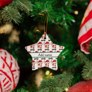 Portugiesischer Podengo-Hund Christmas Stars Keramik Ornament