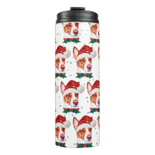 Portugiesischer Podengo-Hund Christmas Stars Thermosbecher