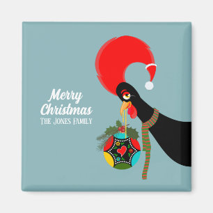 Portugiesischer Rooster und heilige Weihnachtsbaub Magnet