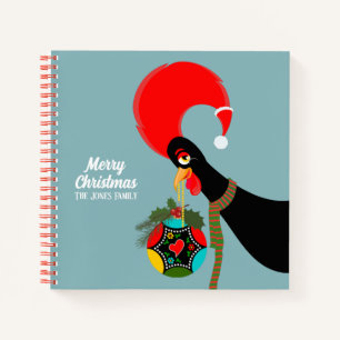 Portugiesischer Rooster und heilige Weihnachtsbaub Notizbuch