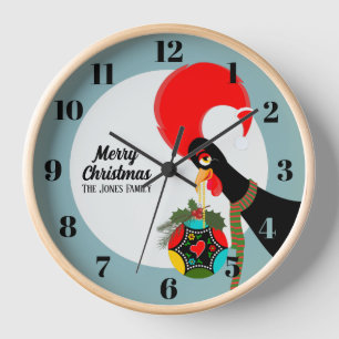 Portugiesischer Rooster und heilige Weihnachtsbaub Uhr