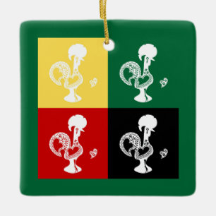 Portugiesischer Rooster von Barcelos farbenprächti Keramikornament