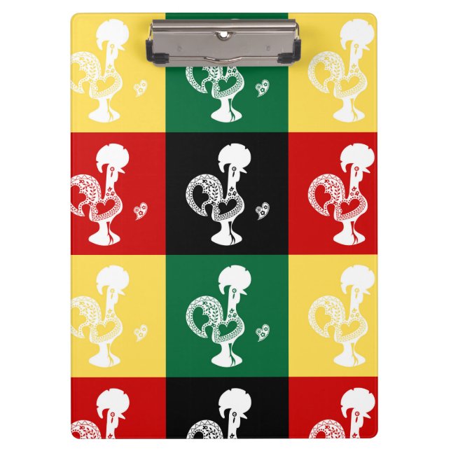 Portugiesischer Rooster von Barcelos farbenprächti Klemmbrett (Vorderseite)