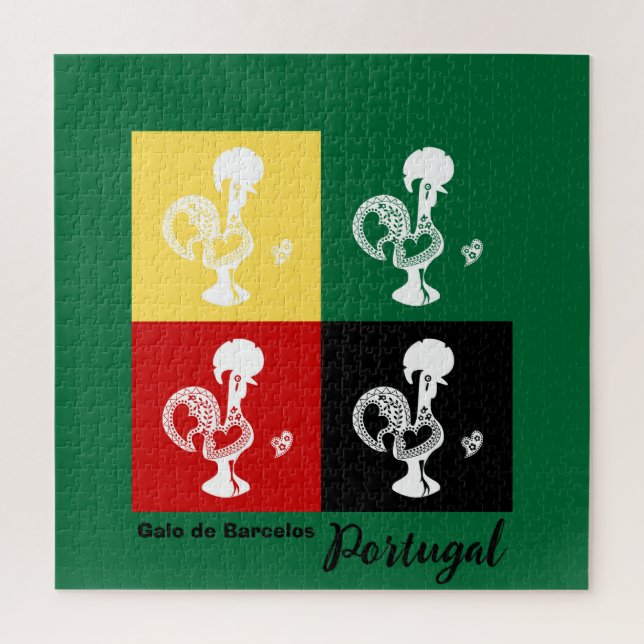 Portugiesischer Rooster von Barcelos farbenprächti Puzzle (Vertikal)