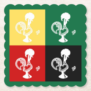 Portugiesischer Rooster von Barcelos farbenprächti Untersetzer