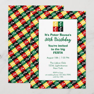 Portugiesischer Rooster von Barcelos Geburtstagspa Einladung