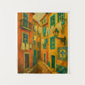 Portugiesischer Straßenkunst-Teppich – Farbintensi Wandteppich
