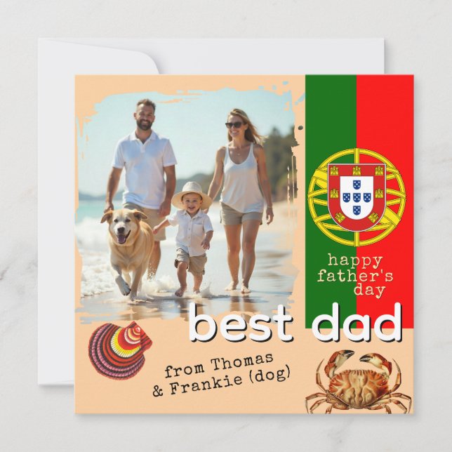 Portugiesischer Vater, Flagge, Vatertagskarte Karte (Vorderseite)