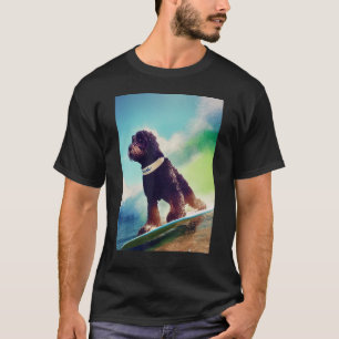 Portugiesischer Wasserdog Cool Surf Board Wellensu T-Shirt