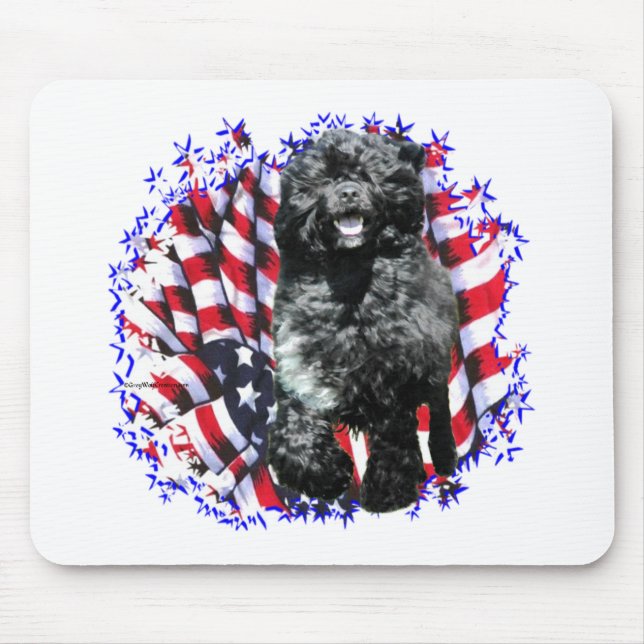 Portugiesischer Wasserdog Patriot Mousepad (Vorne)