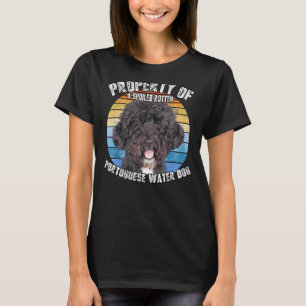 Portugiesischer Wasserdog Retro-Eigenschaft T-Shirt