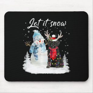 Portugiesischer Wasserdog Weihnachtsschneemann X Mousepad