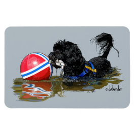 Portugiesischer Wasserhund 2 mit Buoy Ball Magnet