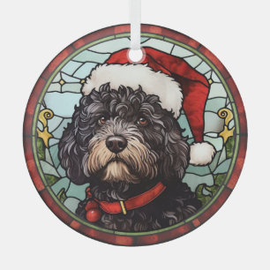 Portugiesischer Wasserhund Festgläserweihnachtsfes Ornament Aus Glas