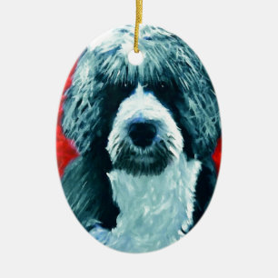 Portugiesischer Wasserhund Keramik Ornament