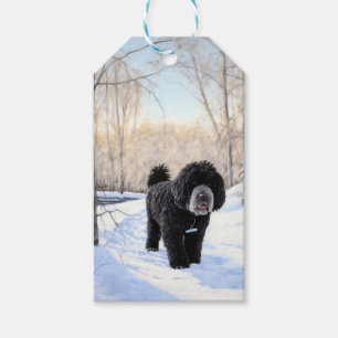 Portugiesischer Wasserhund lässt es zu Weihnachten Geschenkanhänger