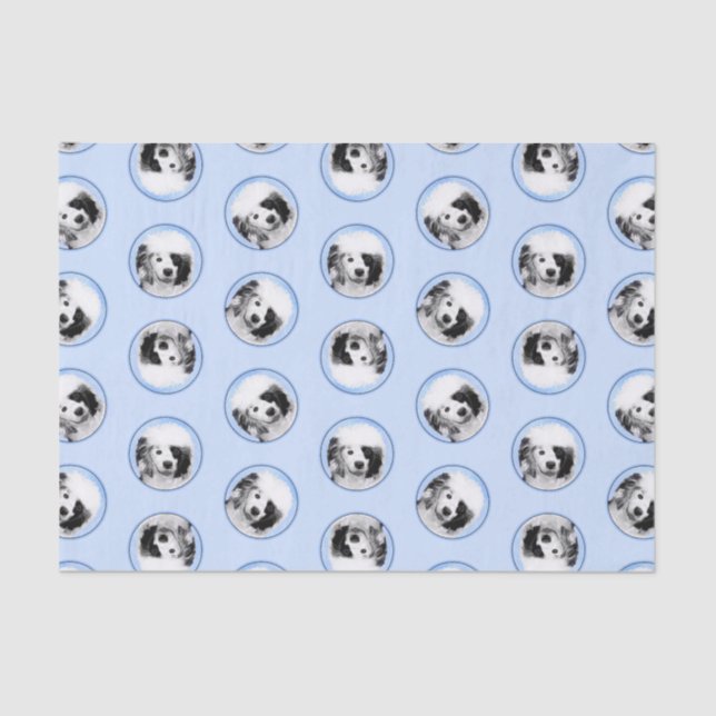 Portugiesischer Wasserhund Malerei PWD Original Hu Seidenpapier (Vorderseite)