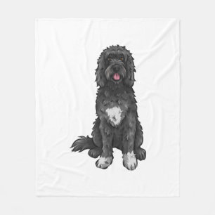 Portugiesischer Wasserhund Niedlicher Hund Kunst Fleecedecke