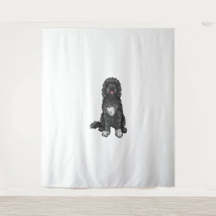 Portugiesischer Wasserhund Niedlicher Hund Kunst Wandteppich