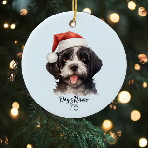 Portugiesischer Wasserhund Personalisiert Weihnach Keramik Ornament
