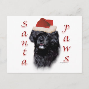 Portugiesischer Wasserhund Santa Paws Feiertagspostkarte